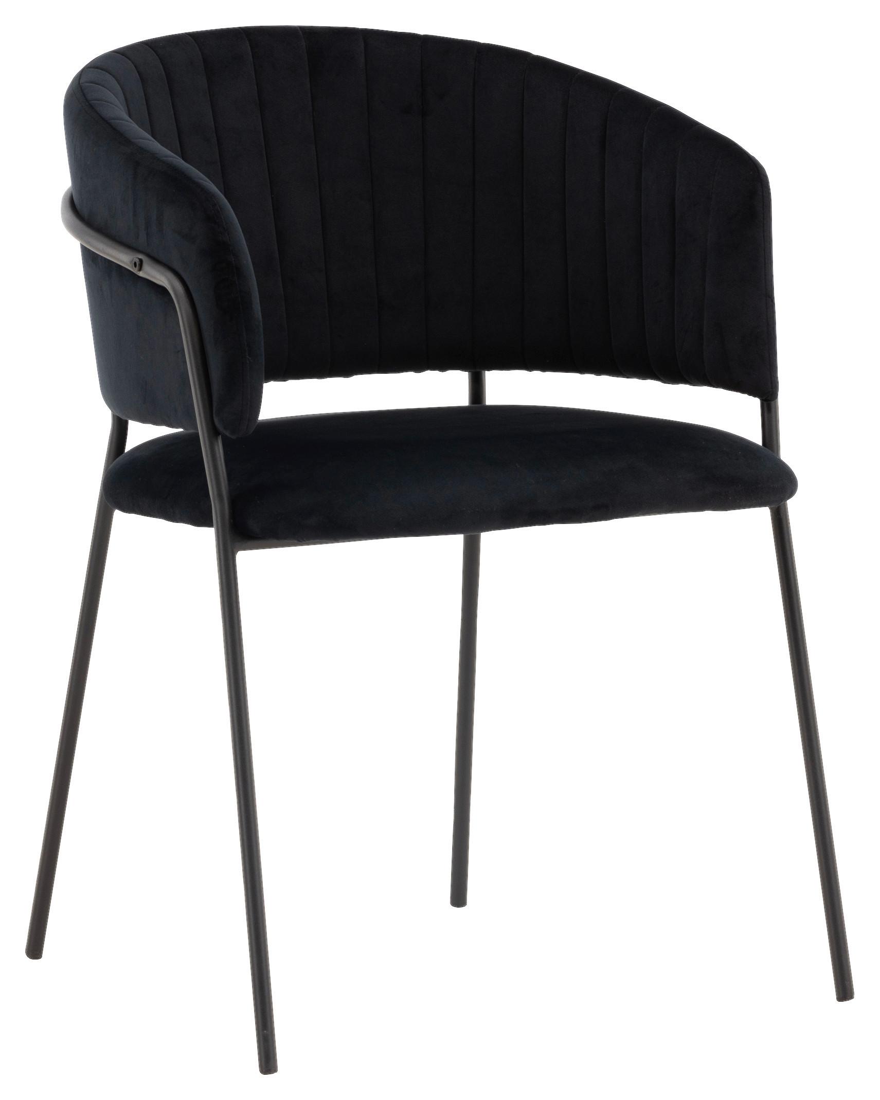 Stuhl-set Selma Schwarz B: 54 Cm - Schwarz, Design, Textil/Metall (54/82/58cm) - Livetastic