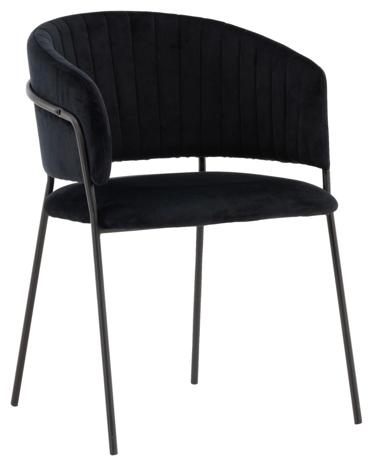 Stuhl-set Selma Schwarz B: 54 Cm - Schwarz, Design, Textil/Metall (54/82/58cm) - Livetastic