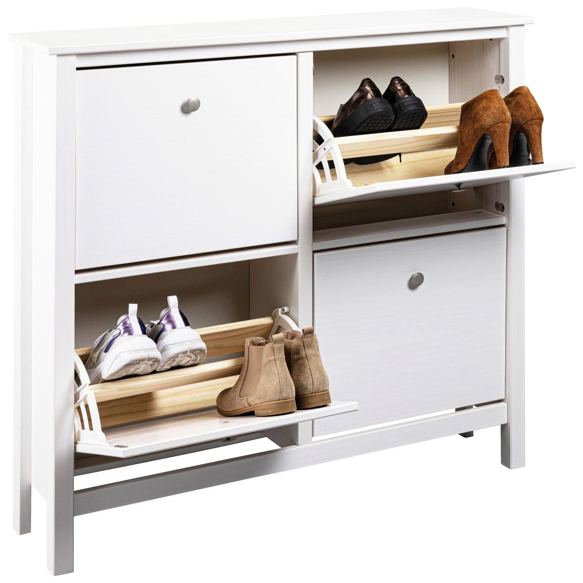 Schuhschrank Chilly Home - Weiß, Design, Holz (107/101/25cm) - Livetastic