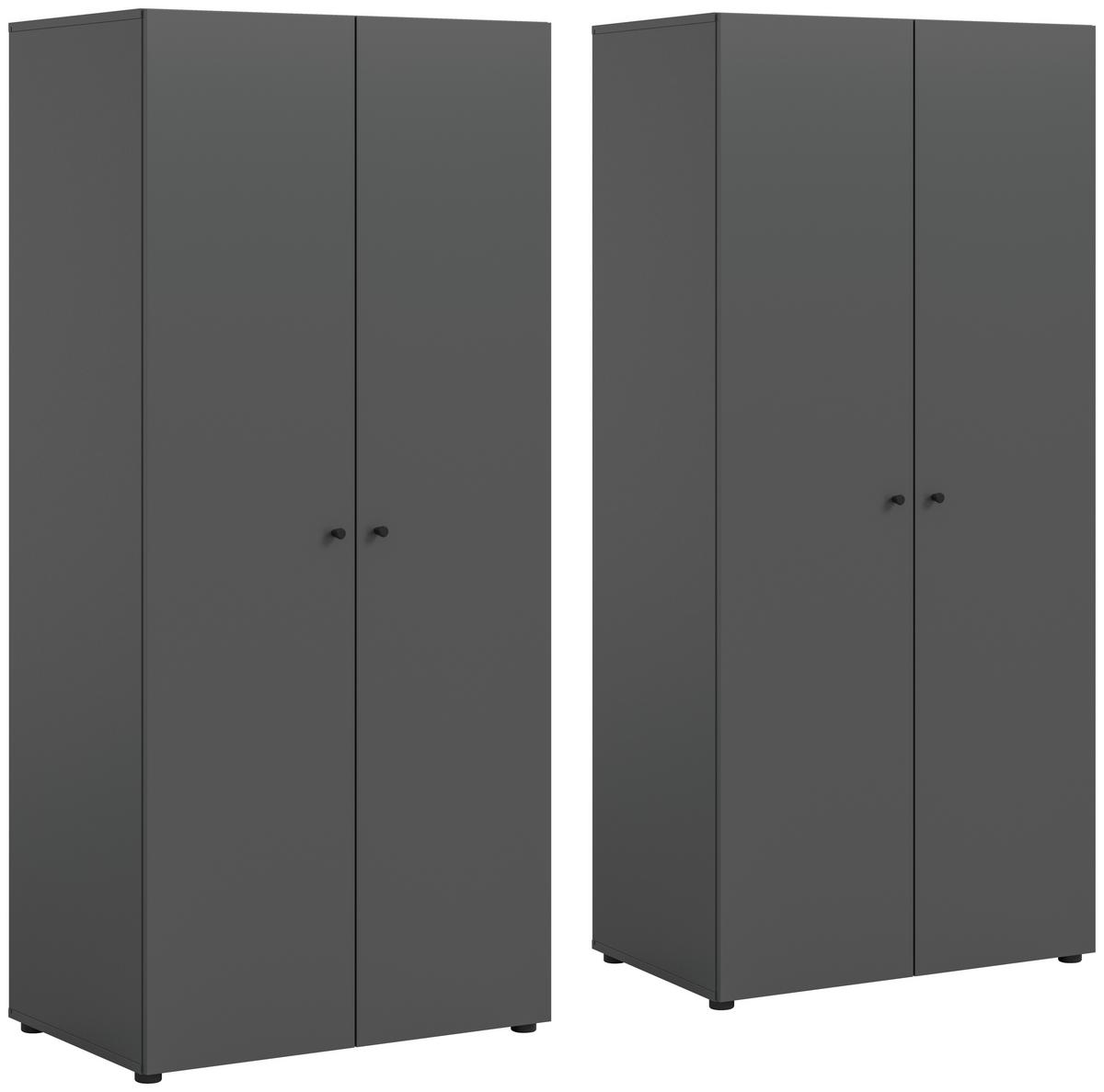 Drehtürenschrank Darwin, Anthrazit B: 160 Cm - Anthrazit, MODERN, Holzwerkstoff (160/176/51cm) - MID.YOU