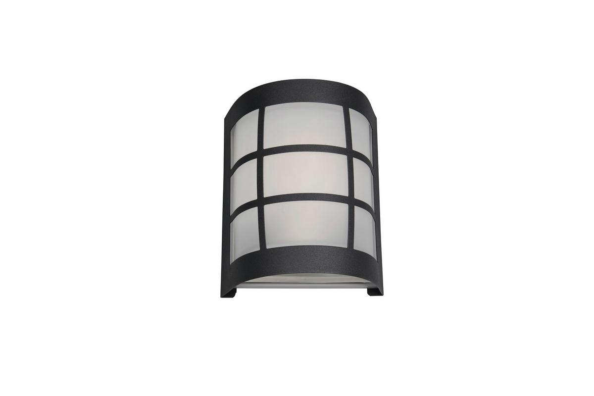 Außenwandleuchte Sintra Schwarz Weiß L: 14 Cm - Schwarz/Weiß, Design, Glas/Metall (14/10,5/16,5cm)