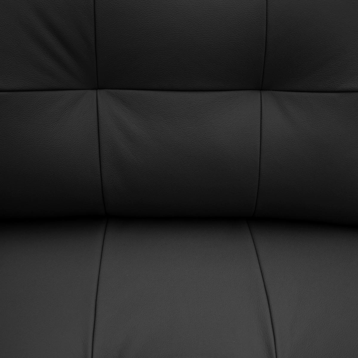 Ecksofa Nordic Schwarz S: 238x168 Cm - Buchefarben/Schwarz, Design, Leder/Textil (238/168cm) - Livetastic