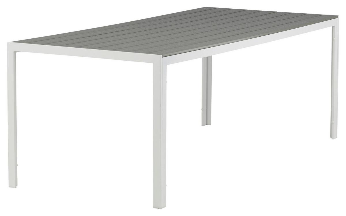 Gartentisch Break Metall L 205 Cm - Weiß/Grau, KONVENTIONELL, Metall (205/90/75cm) - Gardenson