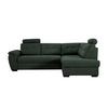 Rohová sedačka FALCO, pravá, tm.zelená žinylka,2x op.hlavy - černá/tmavě zelená, Konvenční, dřevo/kompozitní dřevo (251/183cm) - Ondega