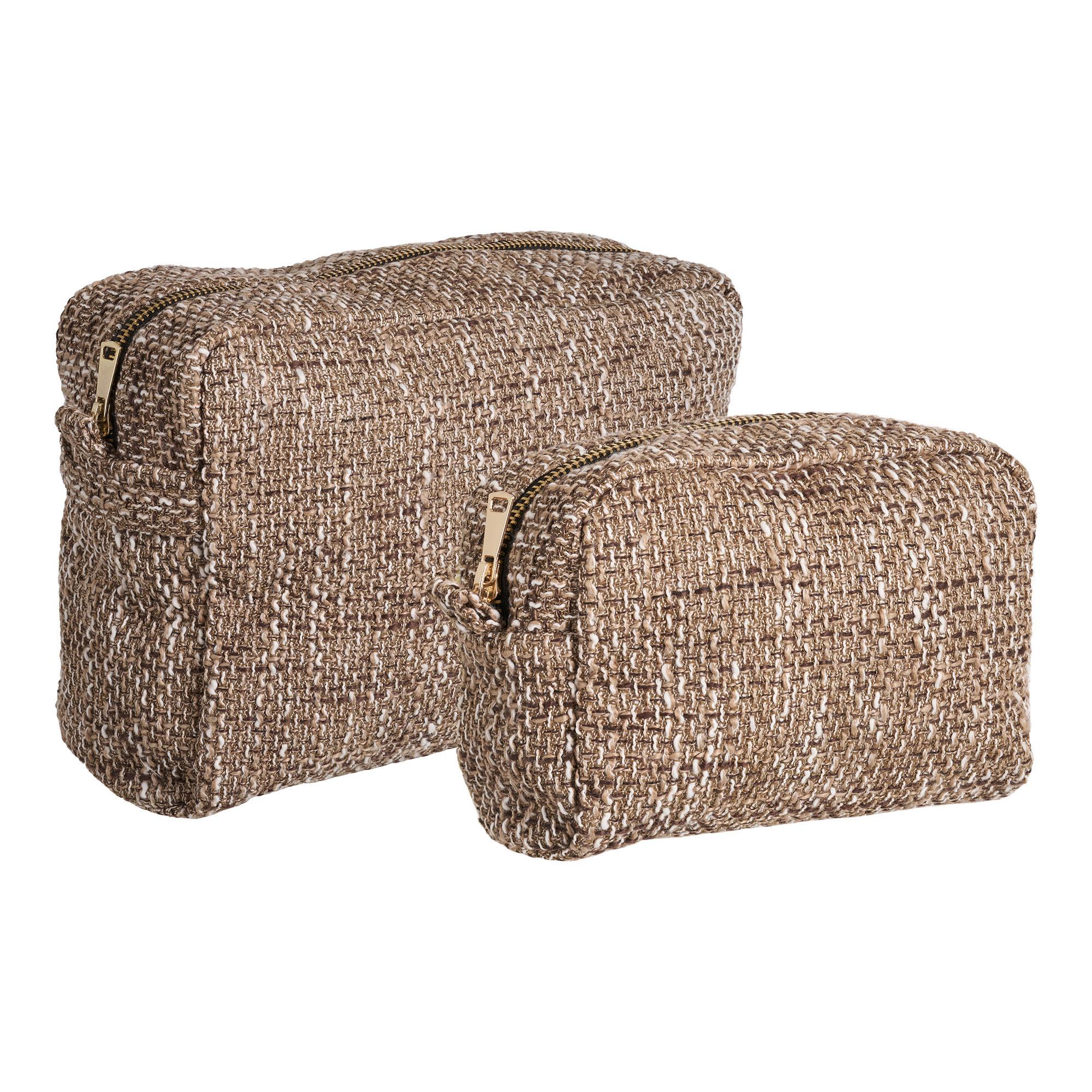 Kosmetiktaschenset Safi Braun 2-teilig - Braun, Design, Kunststoff