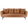 3-Sitzer-Sofa Baggio Cognac B: 236 cm - Cognac/Schwarz, MODERN, Textil (236/94/103cm) - Livetastic
