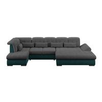 Wohnlandschaft Madera Anthrazit S: 212x358 cm - Türkis/Anthrazit, KONVENTIONELL, Kunststoff/Textil (212/358/190cm)