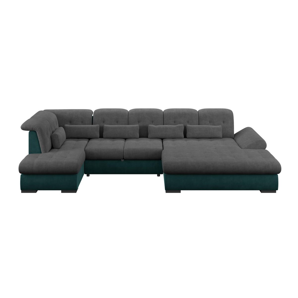 Wohnlandschaft Madera Anthrazit S: 212x358 cm - Türkis/Anthrazit, KONVENTIONELL, Kunststoff/Textil (212/358/190cm)