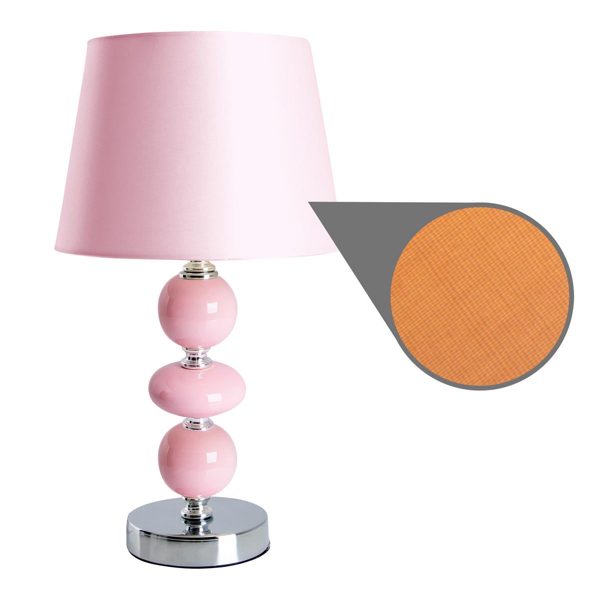 Tischlampe Rosa/Chromfarben mit Kippschalter - Chromfarben/Rosa, Design, Keramik/Textil (20/36cm) - Näve