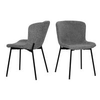 STUHL-SET Schwarz/Grau 2-teilig - Schwarz/Grau, MODERN, Textil/Metall (48/83/59cm) - MID.YOU