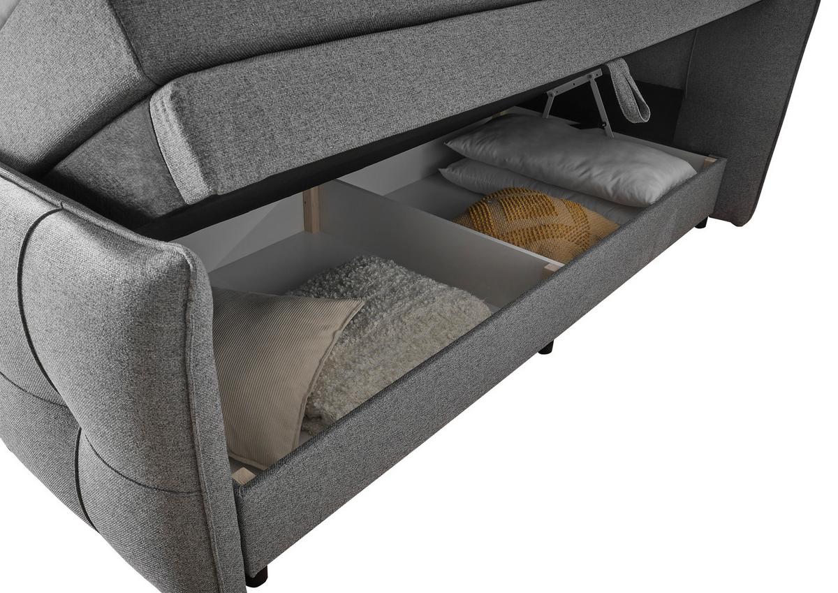 Boxspringbett Mit Topper & Bettkasten 180x200 Manchester - Dunkelgrau/Schwarz, MODERN, Holzwerkstoff/Textil (180/200cm) - MID.YOU