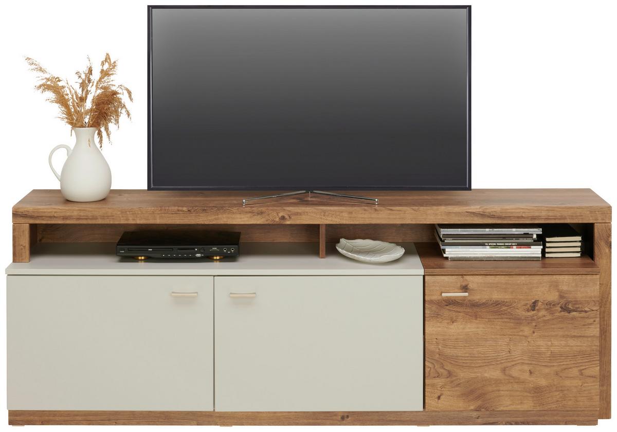 Tv-element Arian B: 175-261,2 Cm Eiche Dekor/hellgrau - Eichefarben/Hellgrau, MODERN, Holzwerkstoff (175-261,2/63,6/37,2cm)