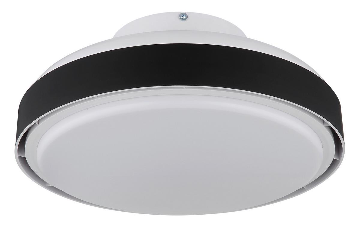 Deckenventilator Carney Opal Schwarz Weiß D: 45 cm - Opal/Schwarz, Basics, Kunststoff (45/20cm) - Globo