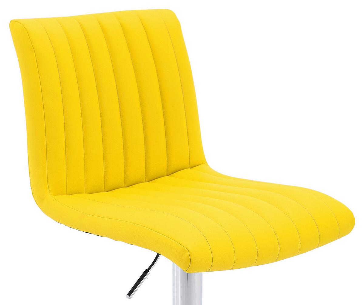 Barhocker höhenverstellbar mit Lehne Party Gelb/Chrom - Chromfarben/Gelb, MODERN, Textil/Metall (43/91-112/54cm) - MID.YOU