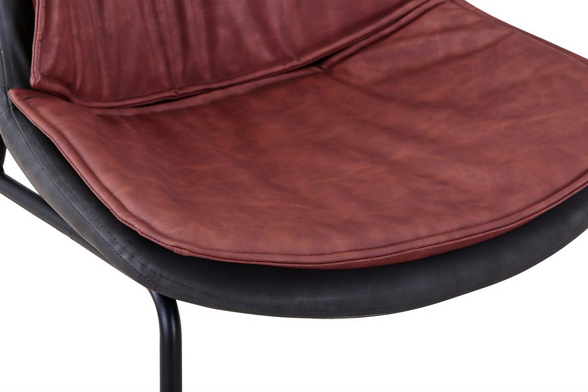 Stuhl Brady 200 Rotbraun - Rotbraun/Schwarz, Design, Textil/Metall (54/84/64cm) - Kayoom