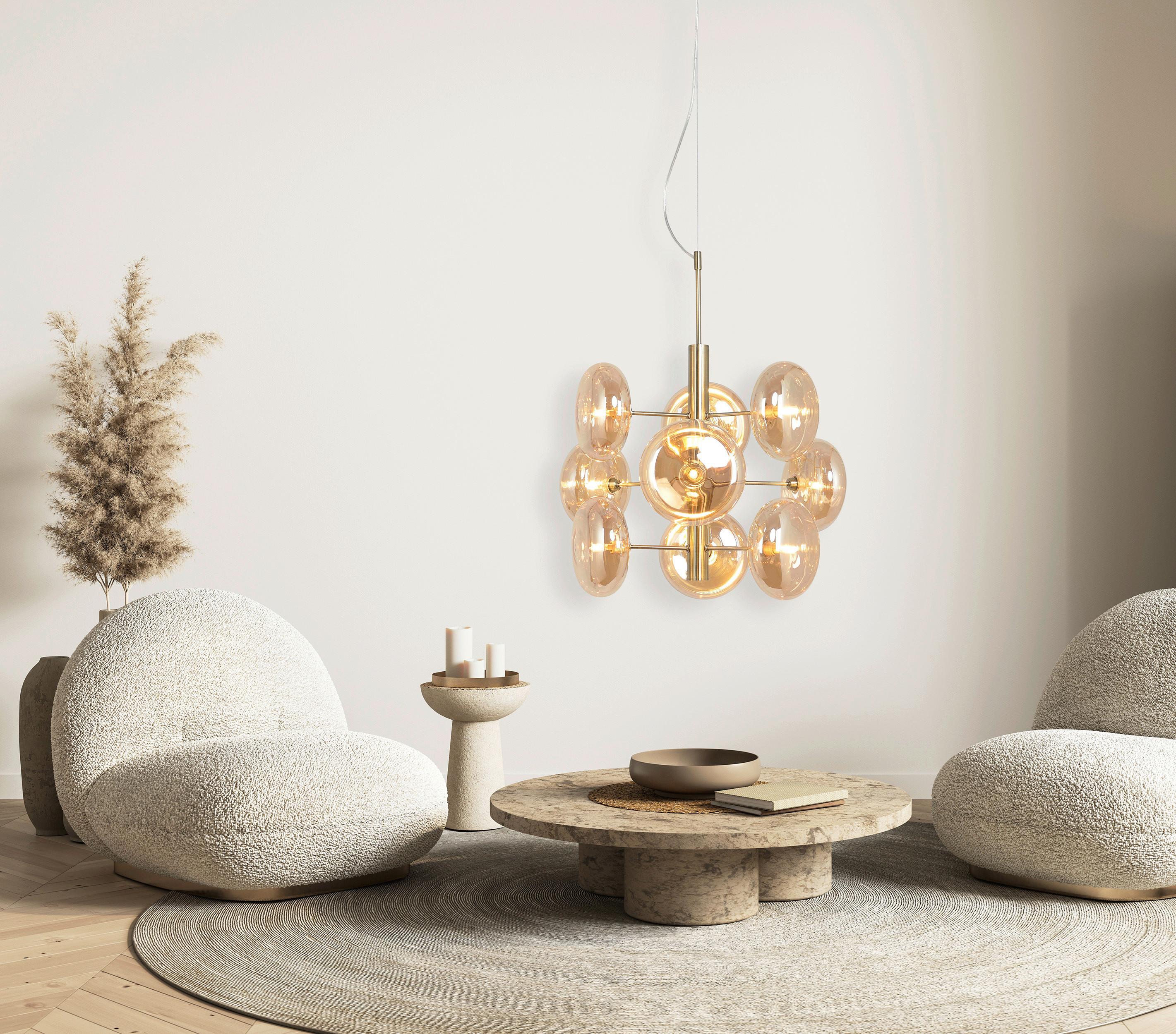 Pendelleuchte Orion - Messingfarben, Basics, Glas/Metall (53/150cm) - Näve