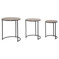 SATZTISCH Goldfarben 3-Teilig - Goldfarben/Schwarz, Design, Metall - MID.YOU