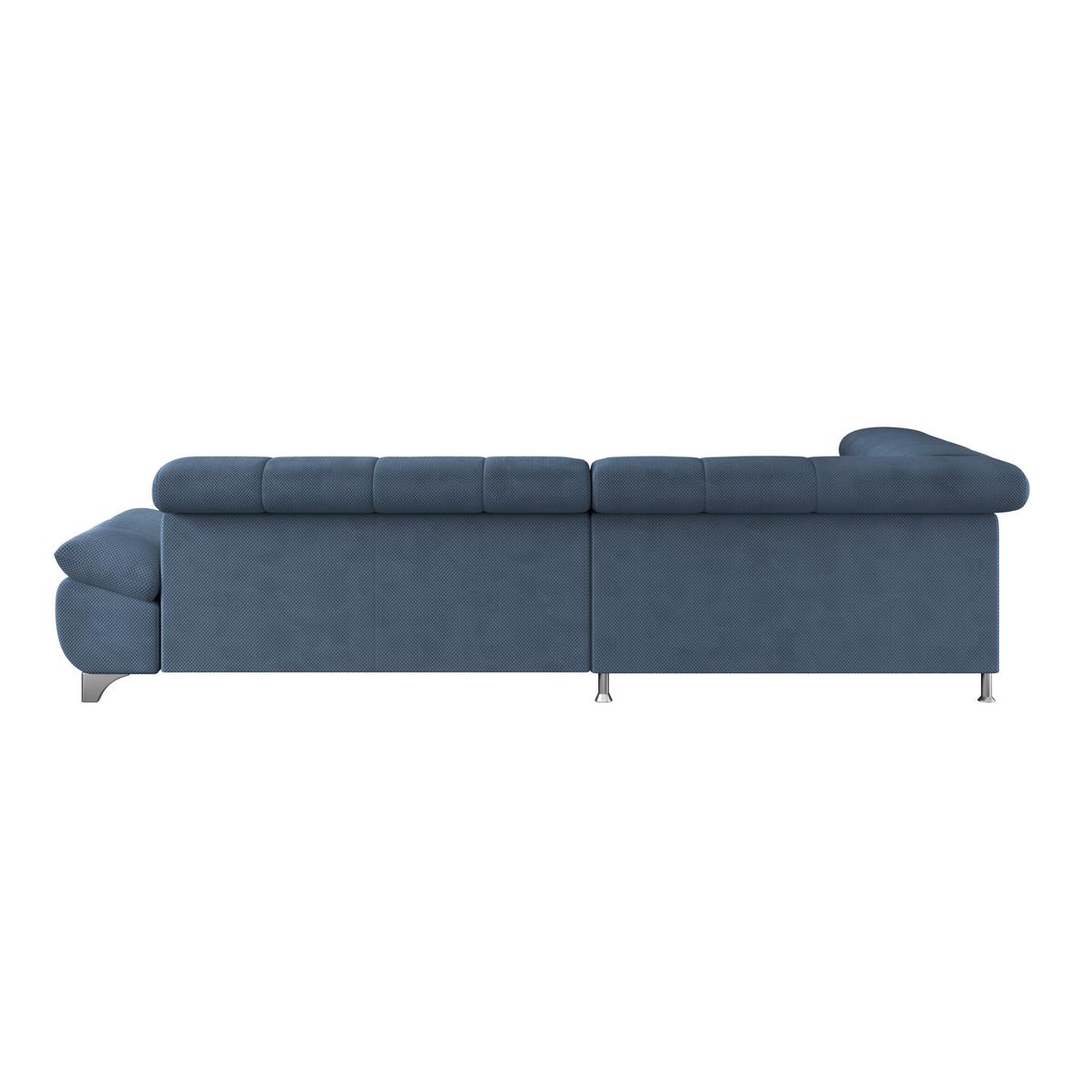 Ecksofa Gemini Dunkelblau, B: 234cm - Chromfarben/Dunkelblau, KONVENTIONELL, Textil (234/312cm)