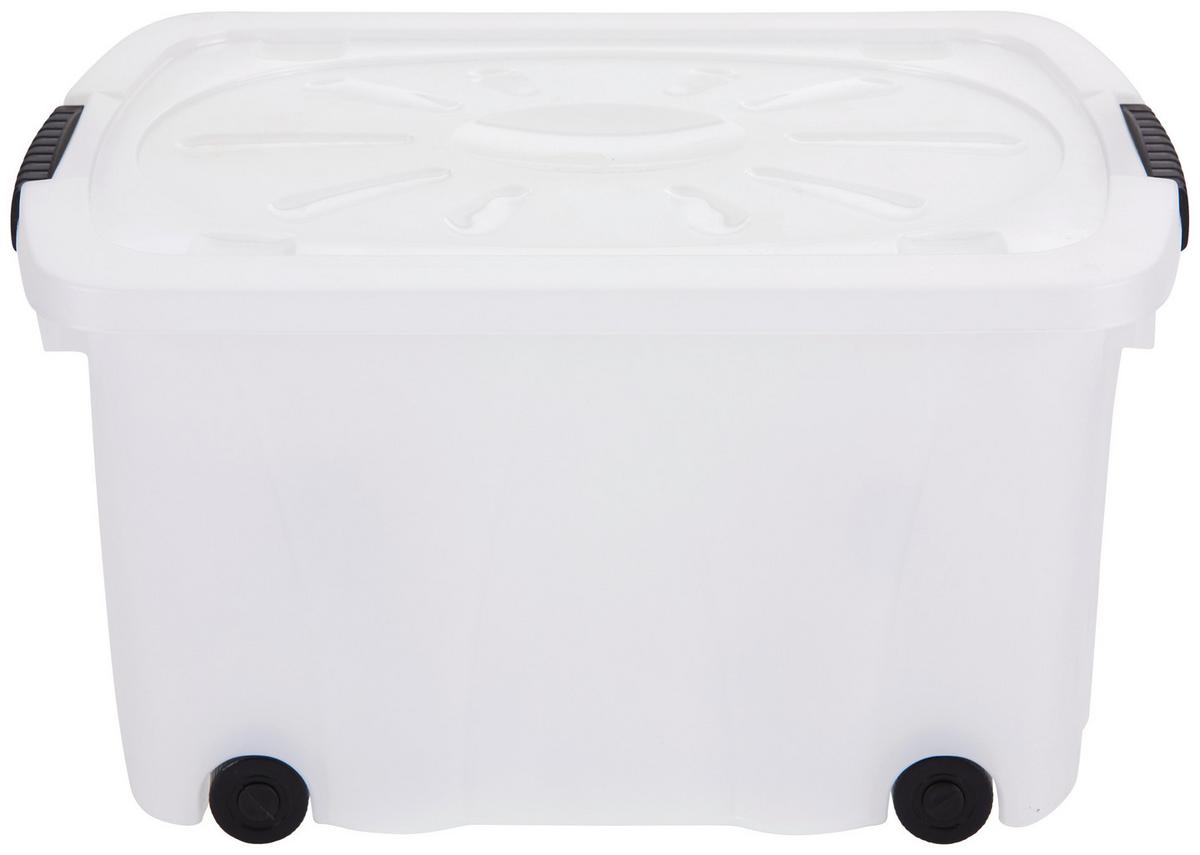 Aufbewahrungsbox Klipper + Deckel Kunststoff 58x37x31cm - Transparent, Basics, Kunststoff (58/37/31cm) - Homezone