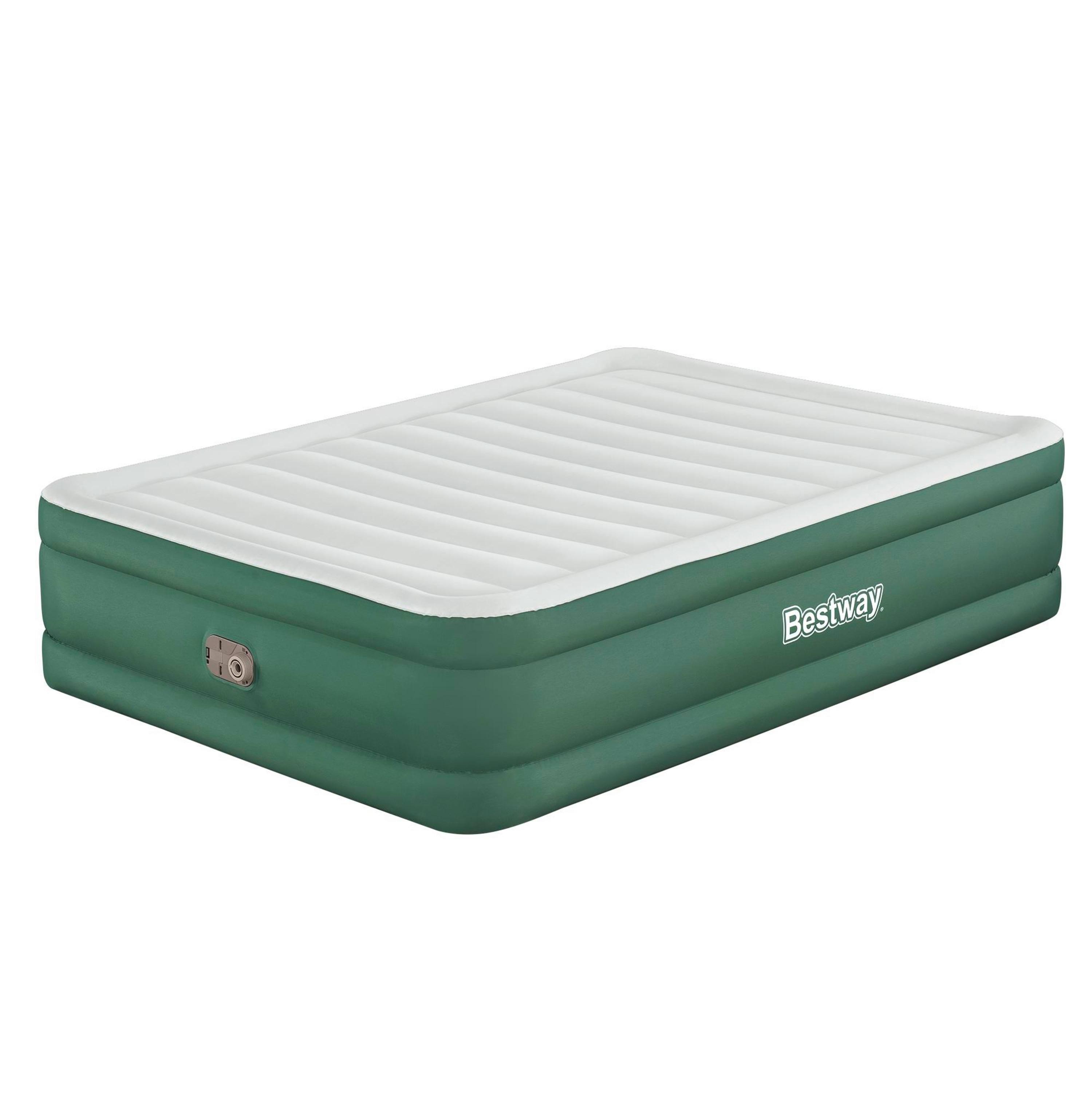 Luftbett Sam 203x152x46 Cm Bis 350kg, Inkl. Pumpe - Dunkelgrün/Grau, KONVENTIONELL, Kunststoff/Metall (203/152/46cm) - Bestway