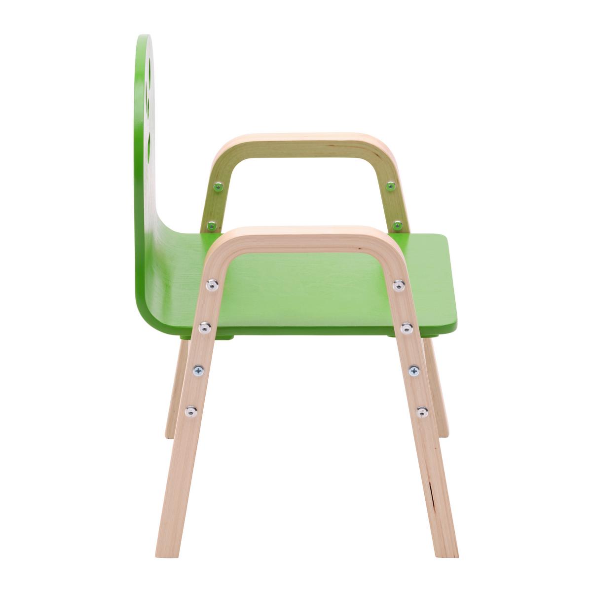 DĚTSKÁ ŽIDLE SMILE - zelená/přírodní barvy, kompozitní dřevo (39/52/35cm)