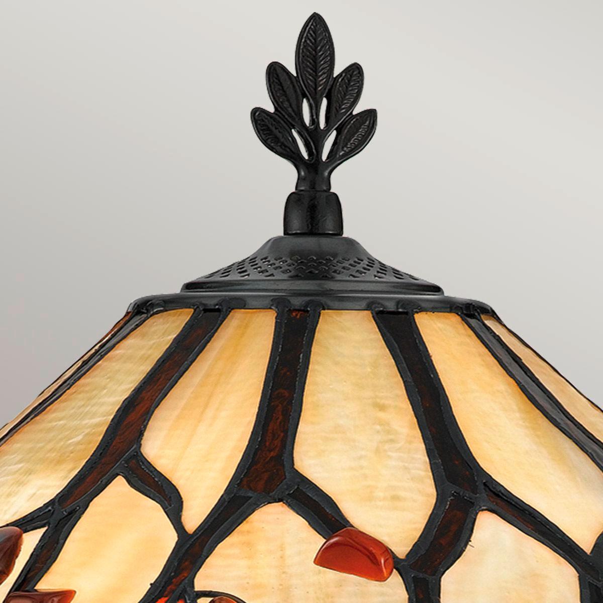 Asztali Lámpa Qz-Whispering-Tl-Vb - sötétbarna/többszínű, Konventionell, üveg/fém (62,9/43,2cm) - Elstead Lighting