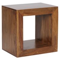 Príručný stolík Mumbai masív - farba indického palisandra, Design, drevo (44/33/44cm) - MID.YOU