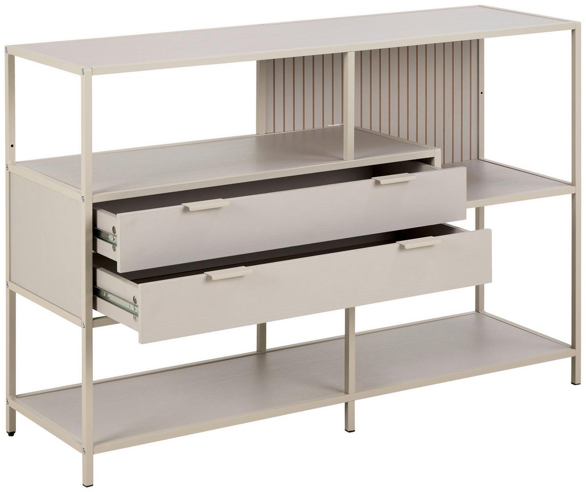 REGÁL SEAFORD - šedá/kašmírová, Moderní, kov/kompozitní dřevo (114/78/35cm)