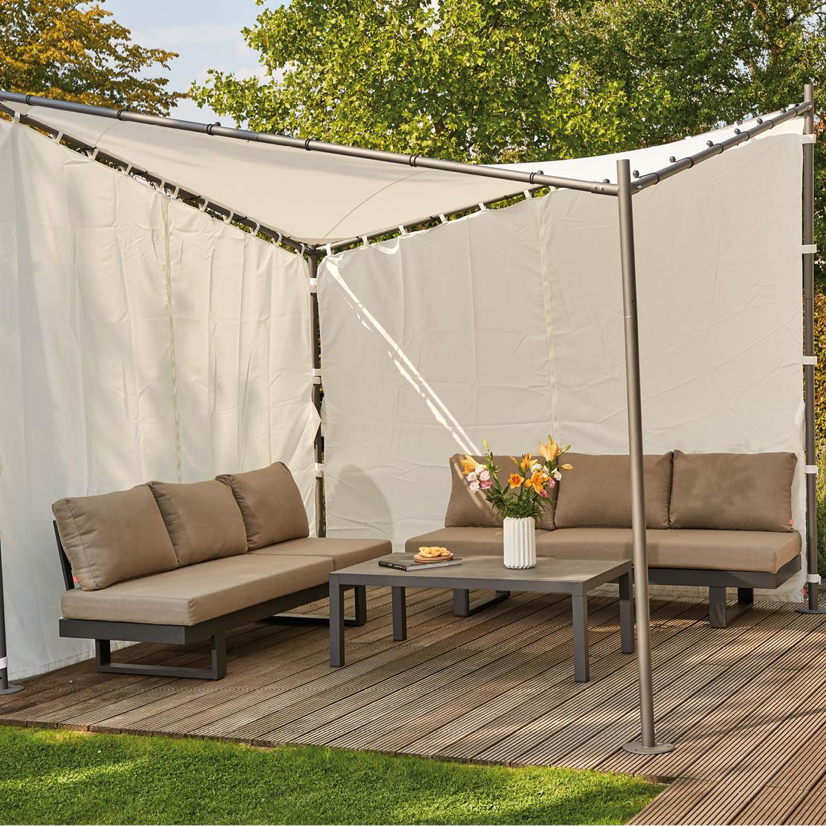 Seitenteile Berlino 400x256cm 2er-Set - Weiß, KONVENTIONELL, Textil (400/256cm) - Siena Garden