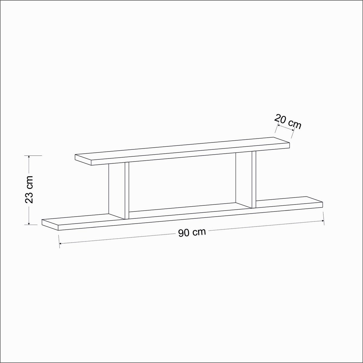 Wandregal Atlantic - Weiß, Design, Holzwerkstoff (90/23,2/19,6cm) - MID.YOU