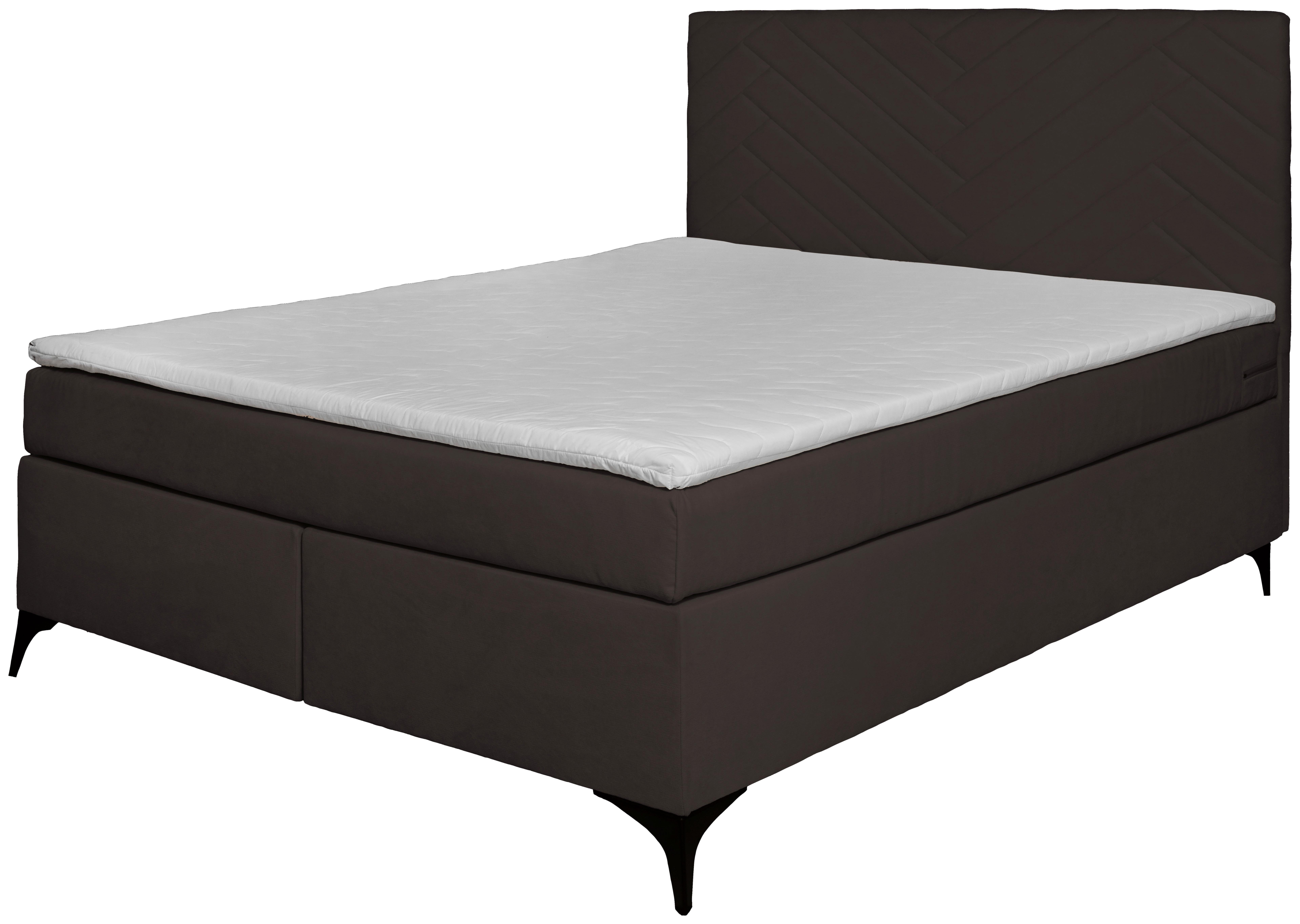 Boxbett Mit Topper 140x200 Cm Evan Braun - Schwarz/Braun, Basics, Holz/Textil (140/200cm) - P & B