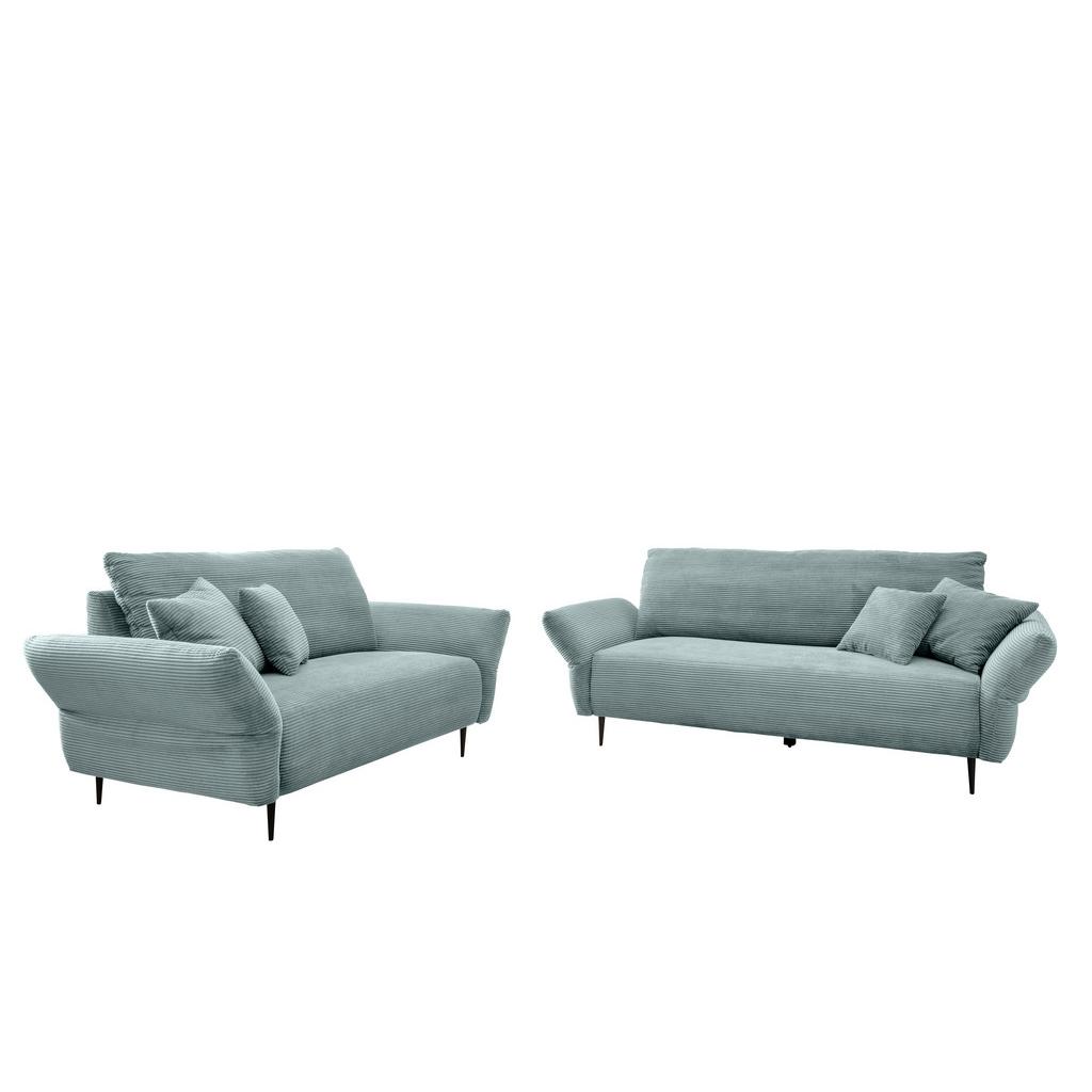 Sitzgarnitur 2-Tlg. Vanilla Cord Hellblau