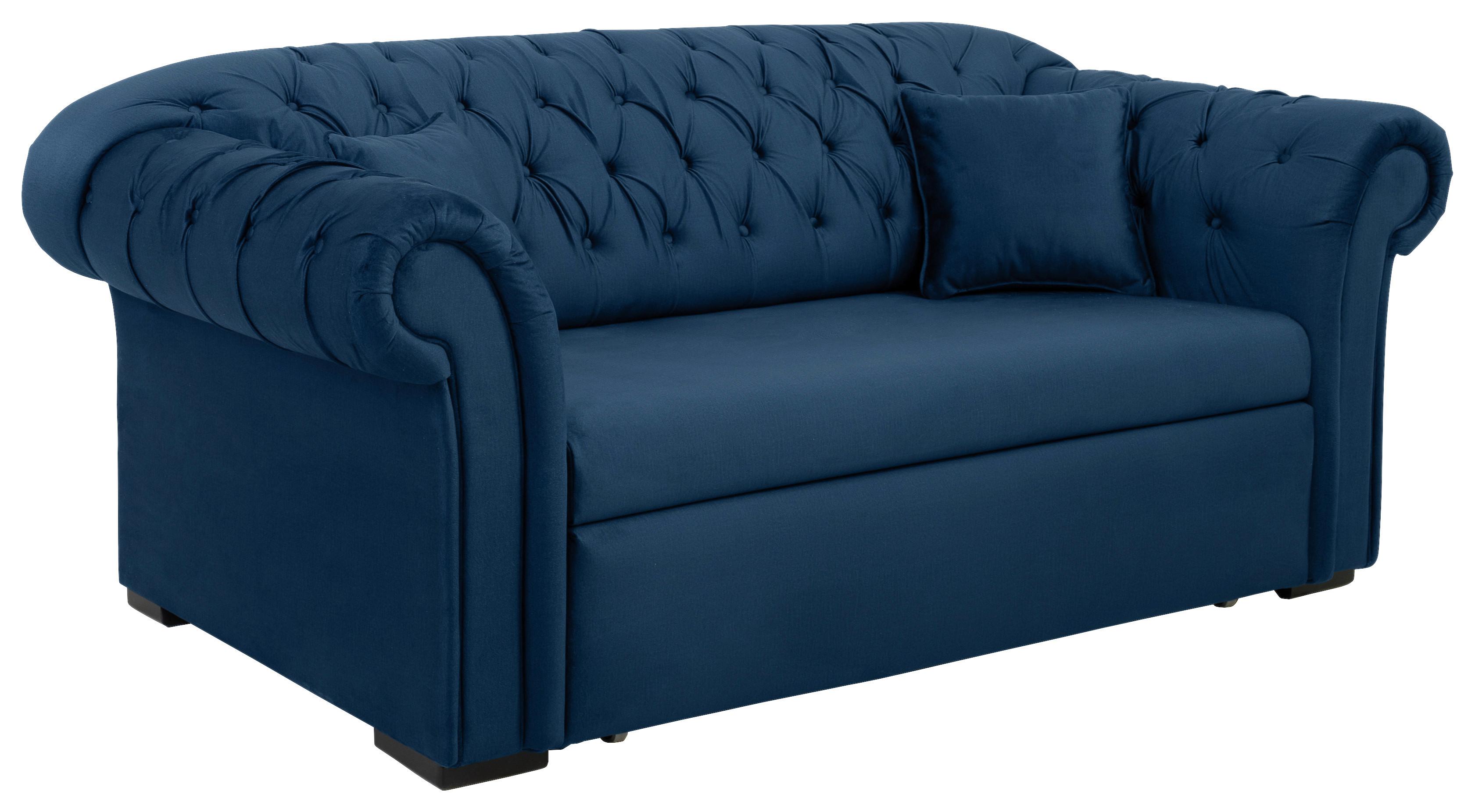 Schlafsofa Cupido - Schwarz/Dunkelblau, Design, Textil (213/86/99cm) - MID.YOU