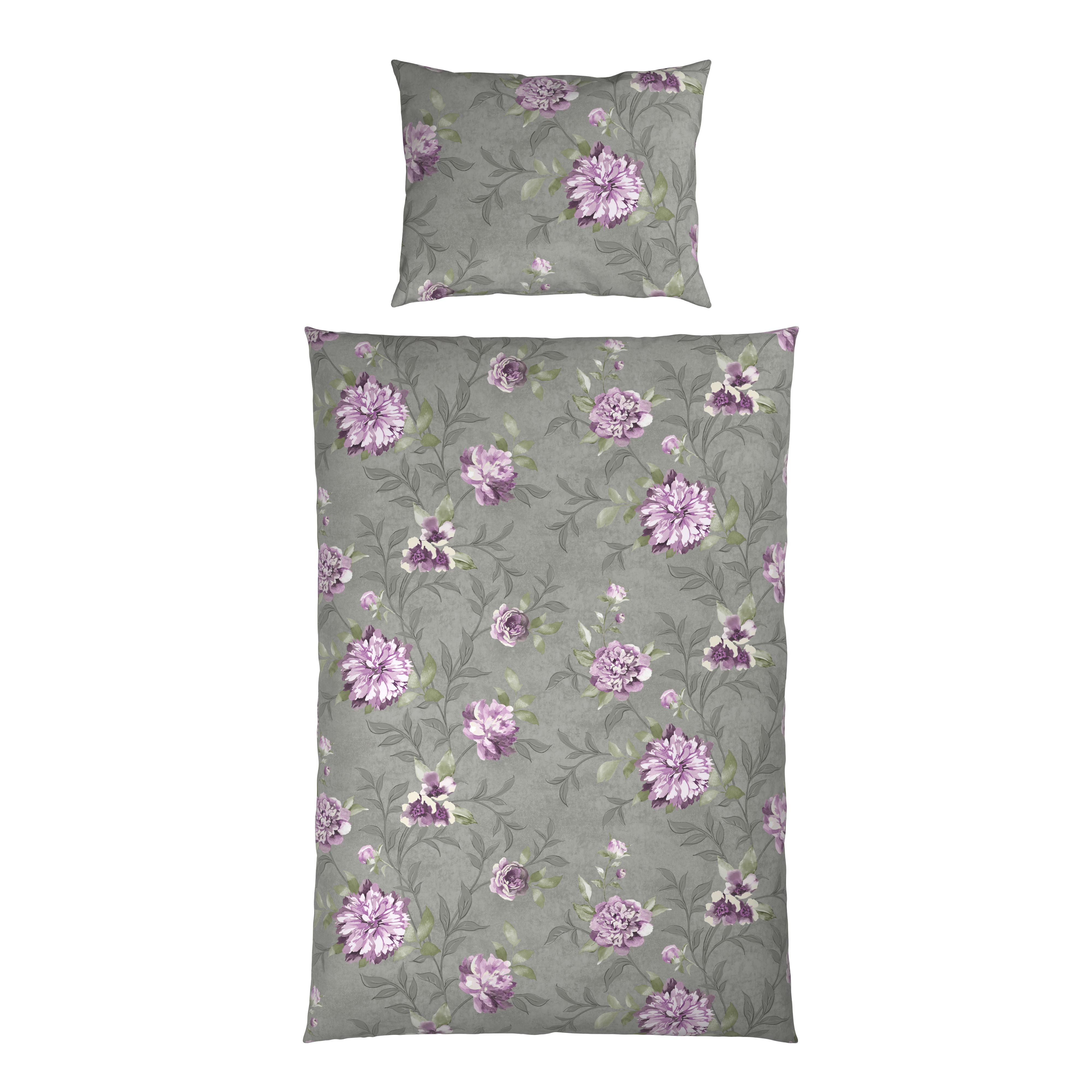 Bettwäsche Alice - Lila/Grau, ROMANTIK / LANDHAUS, Textil - James Wood
