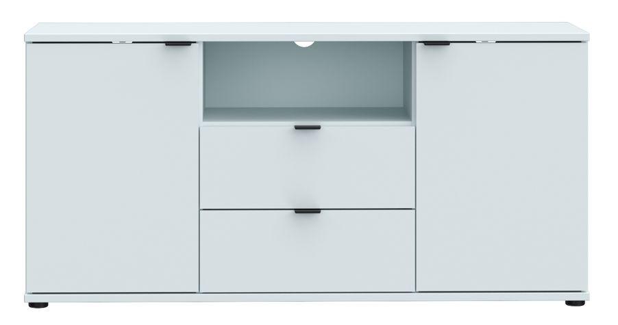 TV díl Ganymede, světle šedá, š: 130 cm - černá/světle šedá, Moderní, kov/kompozitní dřevo (129,8/63,1/41,3cm)