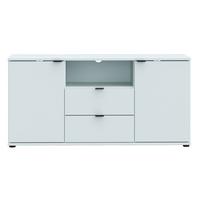 TV díl Ganymede, světle šedá, š: 130 cm - černá/světle šedá, Moderní, kov/kompozitní dřevo (129,8/63,1/41,3cm)
