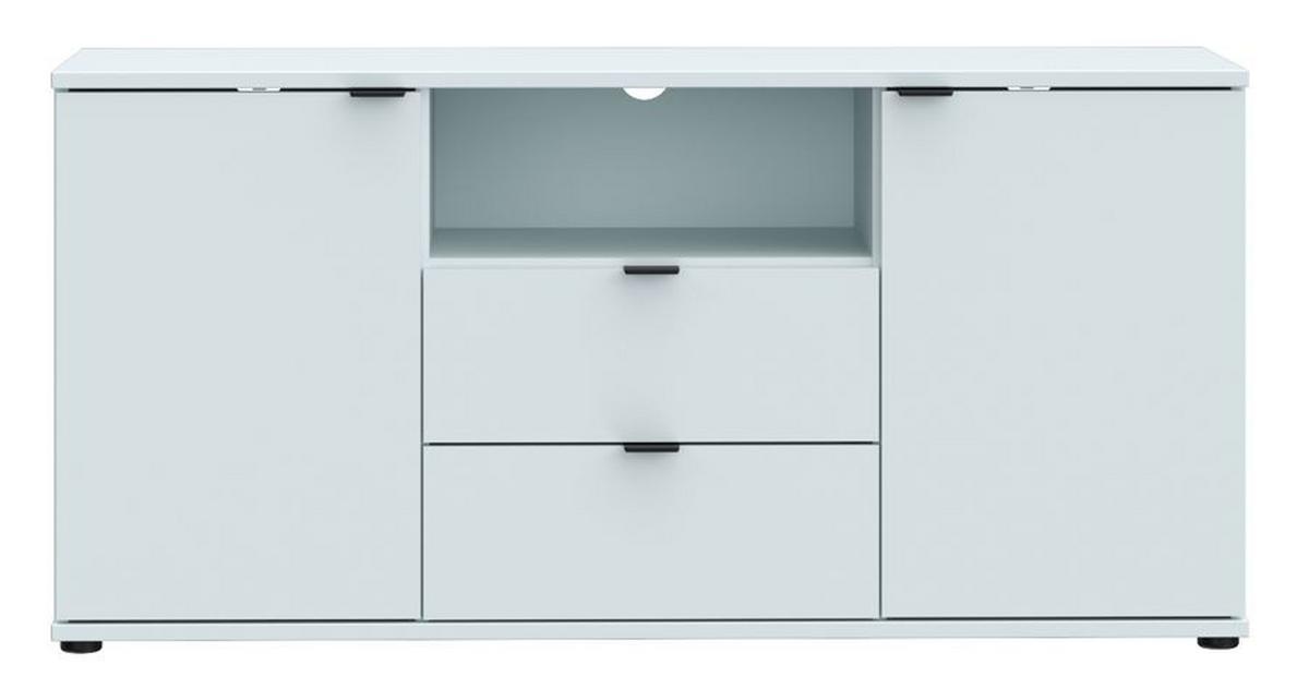 TV díl Ganymede, světle šedá, š: 130 cm - černá/světle šedá, Moderní, kov/kompozitní dřevo (129,8/63,1/41,3cm)