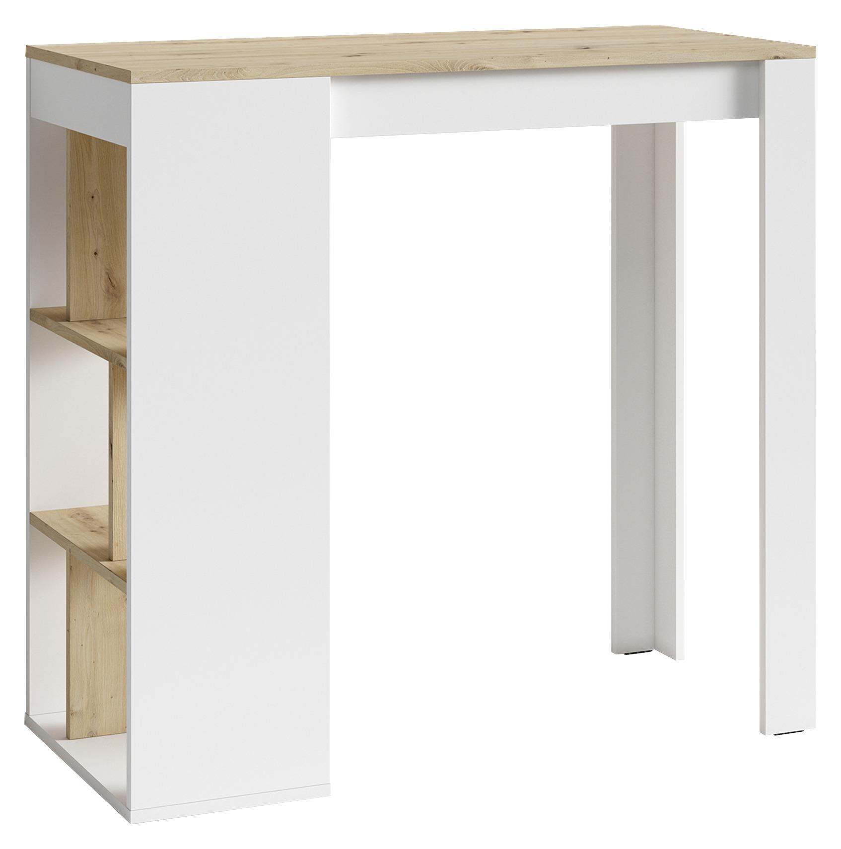 Bartisch Moby B: 110cm Eiche Artisan - Weiß/Eiche Artisan, MODERN, Holzwerkstoff (110/50/104cm) - MID.YOU
