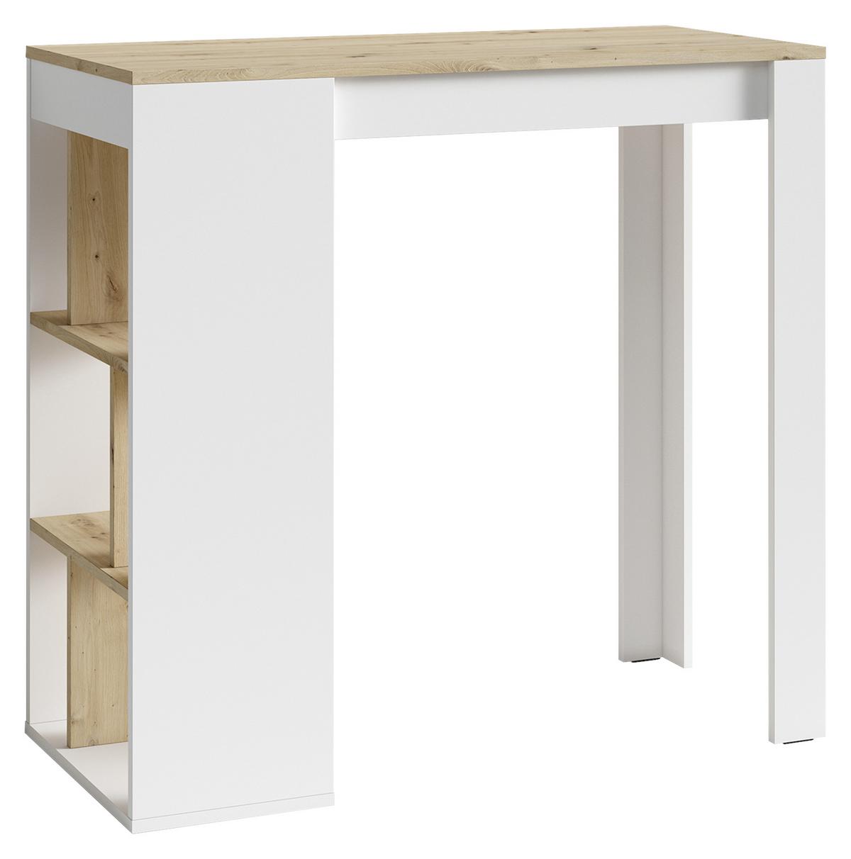 Bartisch Moby B: 110cm Eiche Artisan - Weiß/Eiche Artisan, MODERN, Holzwerkstoff (110/50/104cm) - MID.YOU