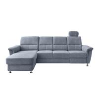 Ecksofa Mit Relaxfunktion Parole Hellblau Chenille - Chromfarben/Hellblau, KONVENTIONELL, Textil (165/292cm) - Livetastic