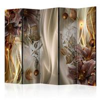 Paravent Sandfarben Cognac Gelb B:225cm - Sandfarben/Cognac, Basics, Holz/Textil (225/172/3cm) - artgeist
