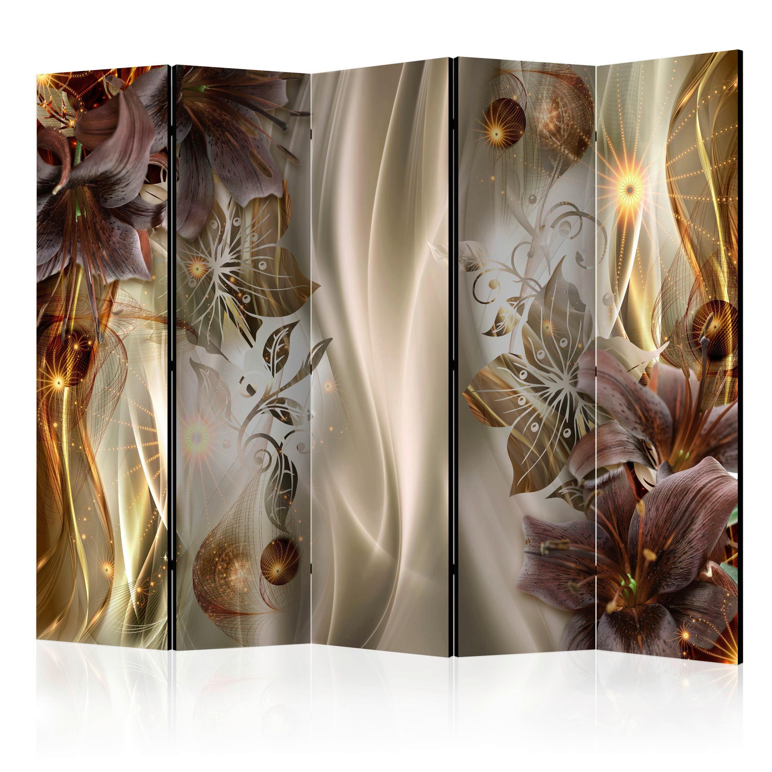 Paravent Sandfarben Cognac Gelb B:225cm