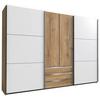 Schwebetürenschränke Mit Laden 300 Cm Magic, Weiß/eiche Dekor - Eichefarben/Weiß, MODERN, Holzwerkstoff (300/216/65cm) - MID.YOU