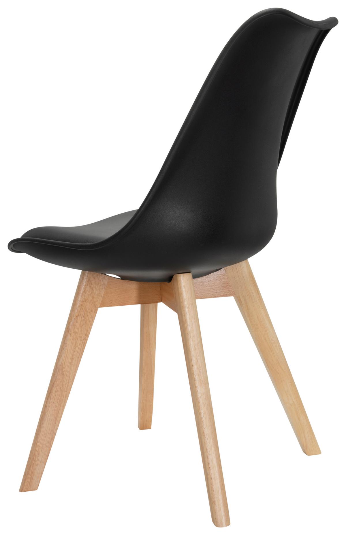 Stuhl-set 4er Scandi Schwarz - Buchefarben/Schwarz, MODERN, Holz/Kunststoff (48/87/56cm) - MID.YOU