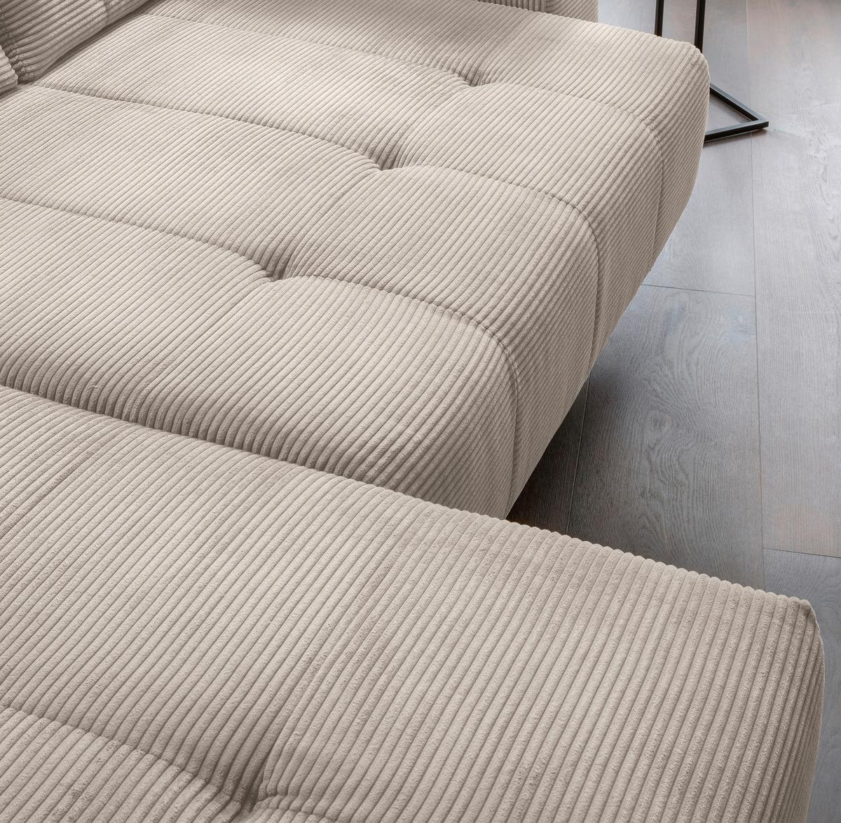 Ecksofa Fiore, Beige S: 200x272 cm - Beige/Schwarz, MODERN, Textil (200/272cm) - Livetastic