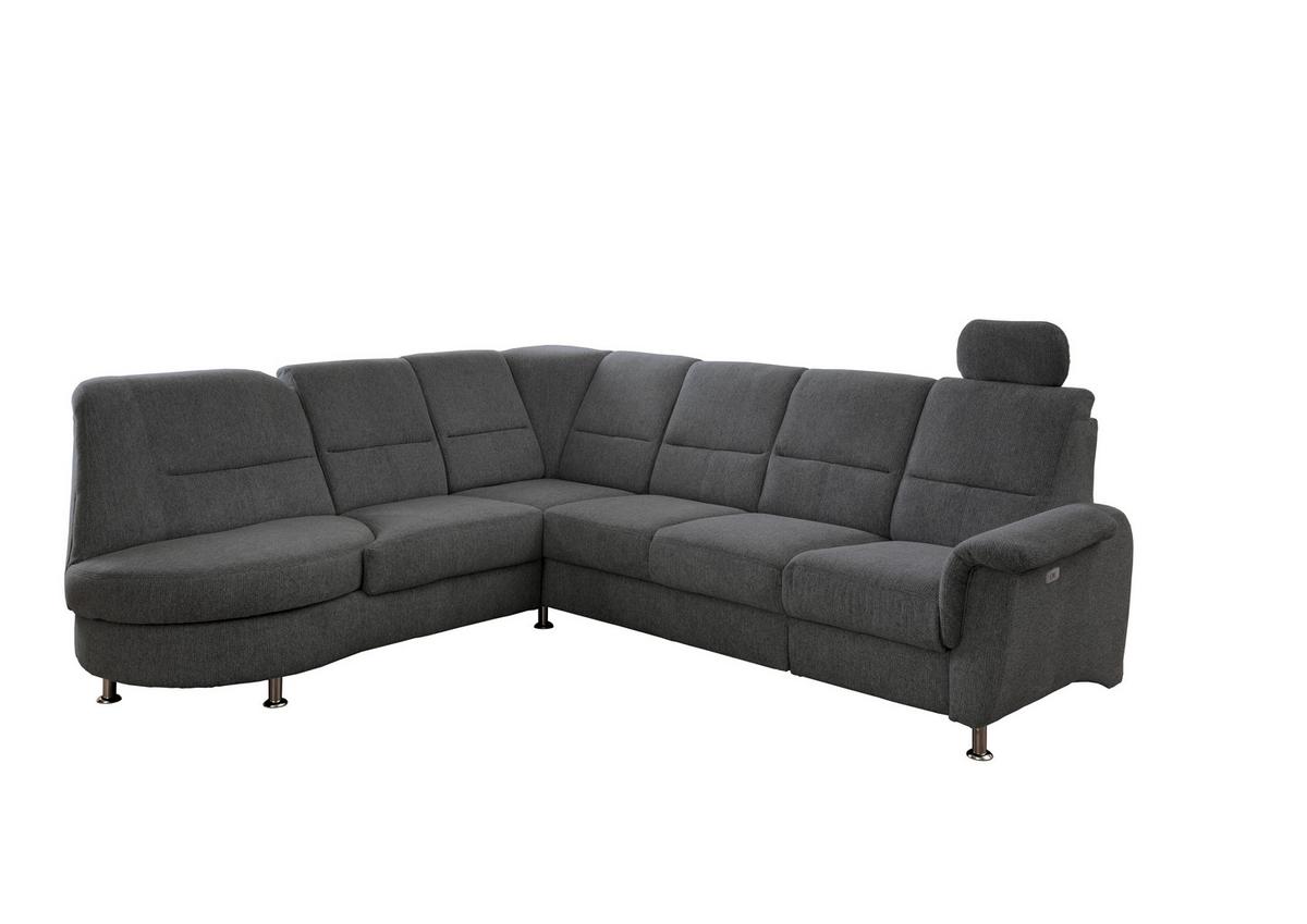 Ecksofa Mit Relaxfunktion Parole Anthrazit Chenille - Chromfarben/Anthrazit, MODERN, Textil (236/275cm) - Livetastic