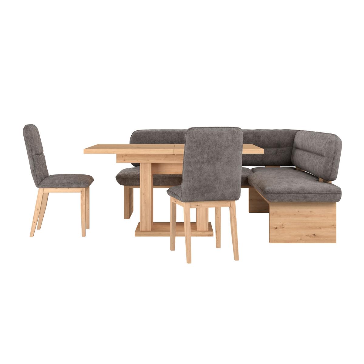 Eckbank Beluna Ii Webstoff Grau, B: 192 Cm - Eichefarben/Grau, KONVENTIONELL, Holz/Textil (192/170cm) - James Wood