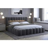 Polsterbett Lamica Grau Lf: 160x200 Cm - Schwarz/Weiß, MODERN, Holz (160/200cm) - MID.YOU