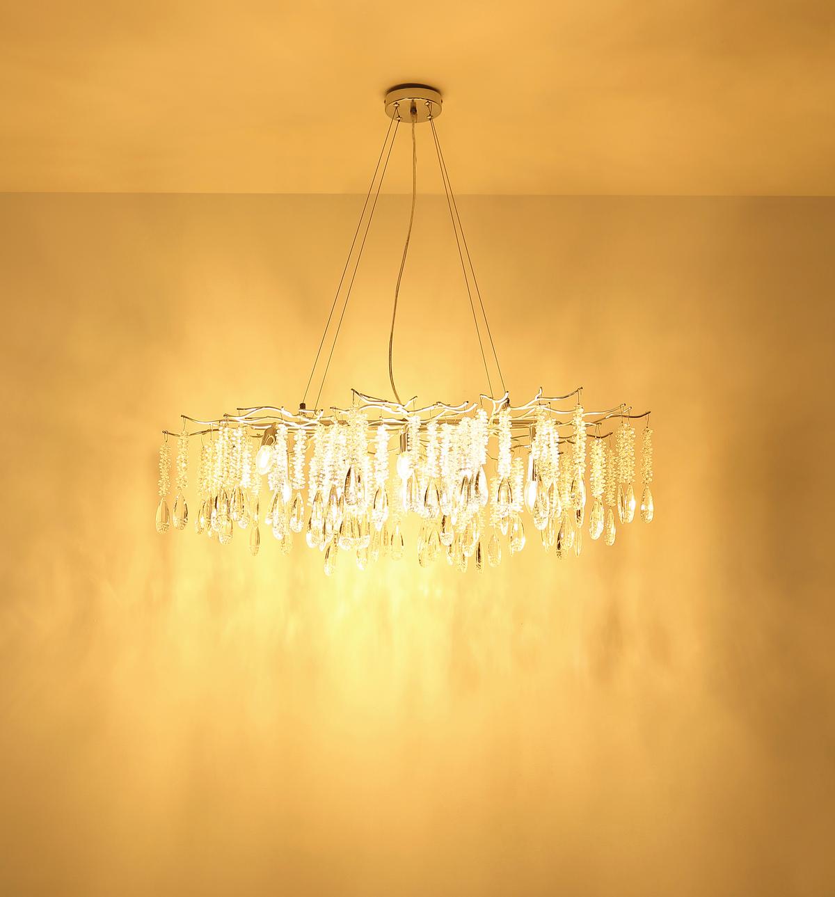 Hängeleuchte Exkl. 14xe14, 40w - Klar/Transparent, KONVENTIONELL, Glas/Kunststoff (150/60/120cm) - Globo