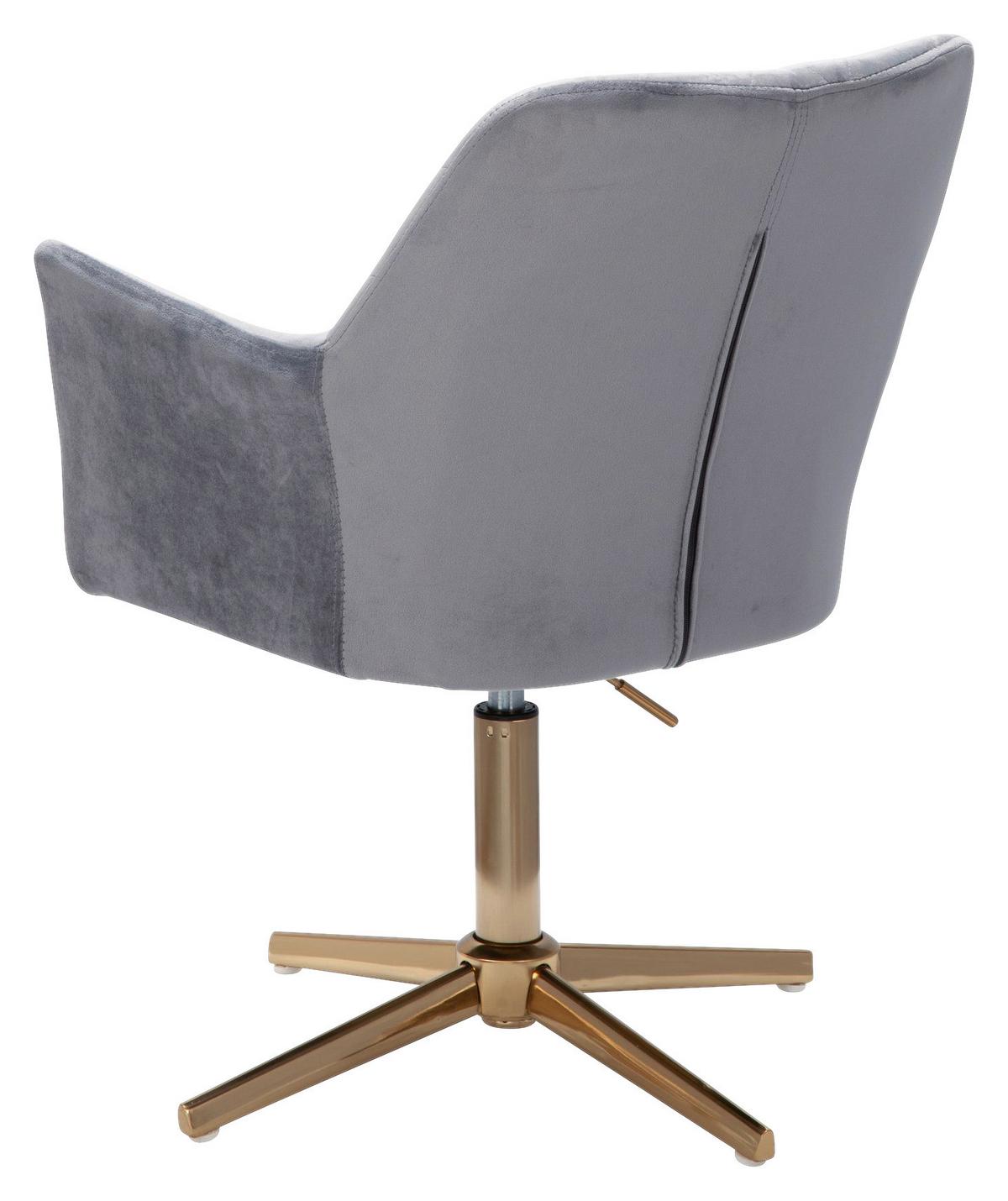 Otočné křeslo WOHNLING světlešedé - světle šedá/barvy zlata, Moderní, kov/textil (55/97/55cm) - MID.YOU